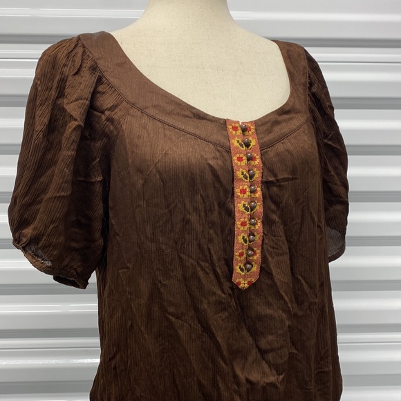 Bebe Vintage Y2K 100% Silk Boho Ethnic Top Blouse - Medium - Picture 2 of 16